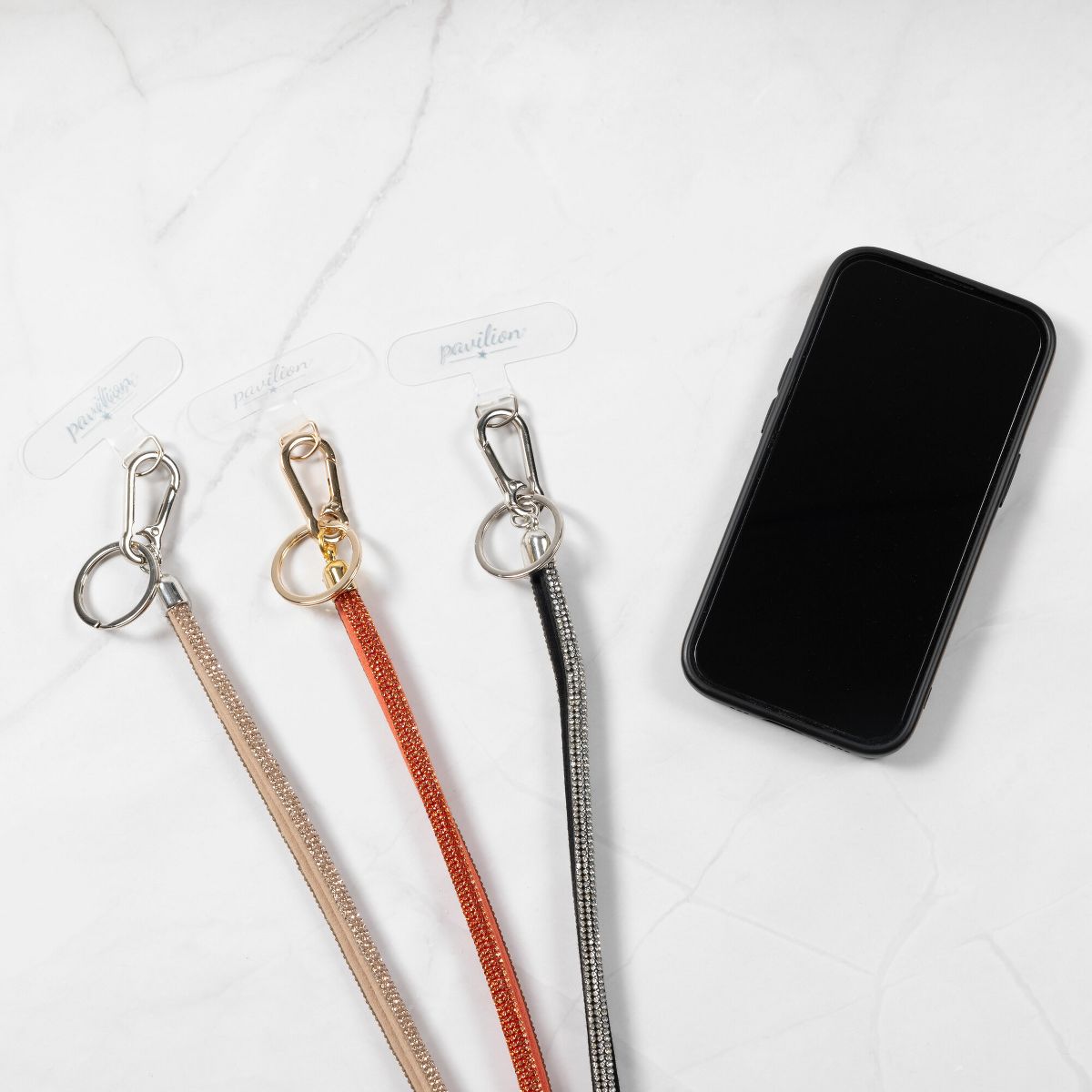 Pavilion Gift Company - Orange Crossbody - Soft Gemmed Phone Lanyard - Cell Phone Accessories - thumbnail 4