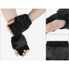 INSPIRE CHIC Women's Elastic Faux Fur Knit Half Finger Thumb Hole Wrist Sleeves Gloves for Windproof Dress 1Pair - 3 of 4