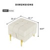 22 inches Anti-scratch Leather Storage Ottoman, Pet Friendly Entryway Bench with Golden Stainless Steel Legs, Beige - 3 of 4