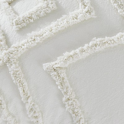 cream boho tufted