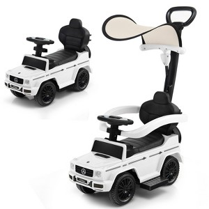 Infans 3 in 1 Ride on Push Car Mercedes Benz G350 Stroller Sliding Car w/ Canopy - 1 of 4