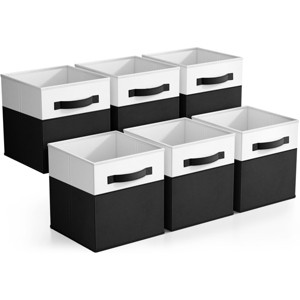Sorbus 6 Pack 11" Two Tone Foldable Storage Cubes with Handles - Perfect for clothes, toys, books, linens, and more - 1 of 4
