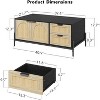 Homhougo Rattan Mid Century Modern Coffee Table with LED Lights, 2 Storage Drawers and 2 Arched Doors, Farmhouse Living Room Table, Black - 2 of 4