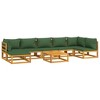 vidaXL Patio Furniture Set 8 Piece Sectional Sofa with Green Cushions, Solid Acacia Wood, Modular Design for Garden, Patio, or Deck - Includes Table - 3 of 4