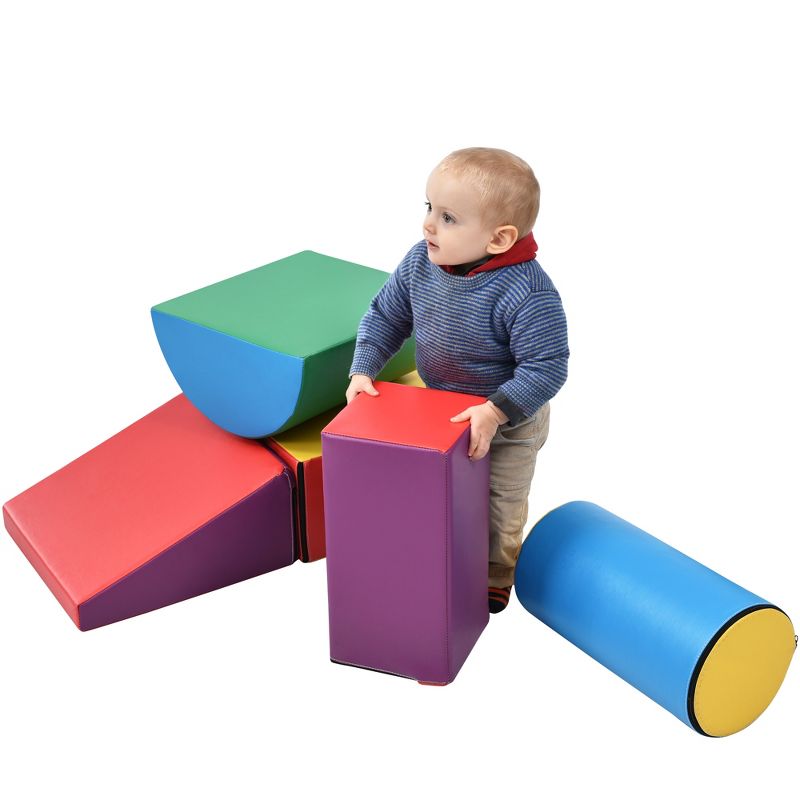 5 in 1 Soft Climb and Crawl Foam Playset, Lightweight Safe Soft Foam Nugget Block for Toddlers, Multicolor - ModernLuxe, 3 of 11