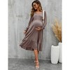 Clearlove Women's Maternity Dress Ruffle Long Sleeve Pregnancy Clothes - 4 of 4