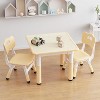 Kids Table and 2 Chairs Set with Graffiti Desktop, Height Adjustable Table and Chairs Set for Reading, Drawing, Playing, Eating - 2 of 4