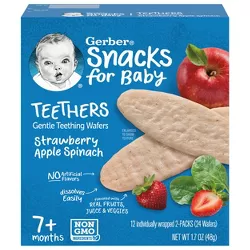 Gerber Teethers Strawberry Apple Spinach - 12ct/1.7oz Total