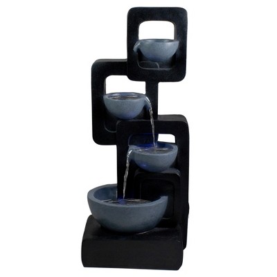 Northlight 32" Black and Gray Four-tier Modern Outdoor Garden Water Fountain