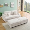 88.58" Corduroy Sectional Sofa with Double Storage Legs and 4 Pillows, Cloud-Like Memory Foam Cushions, Soft & Stylish Lazy Couch - 4 of 4
