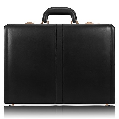 McKlein Harper Leather 4.5" Expandable Attache Briefcase - Black