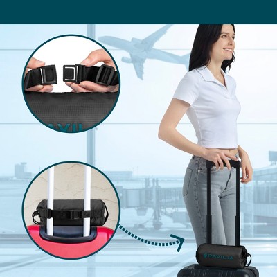 Compact Black Microfleece Travel Blanket with Carrying Case