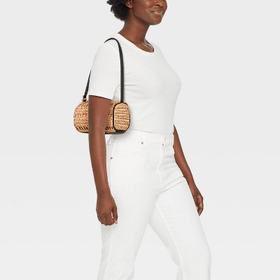 Сумки A New Day Straw Mini Boxy Barrel Shoulder Bag - A New Day™ Natural — фото 2
