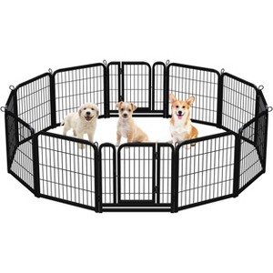 Yaheetech 12 Panels Dog Playpen Metal Pet Playpen, Black - 1 of 4