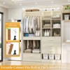 Besiost Set of 2 Freestanding Closet System with 4 Drawers, Walk-In Wardrobe Organizer with Hanging Rod, Beige Oak - 4 of 4