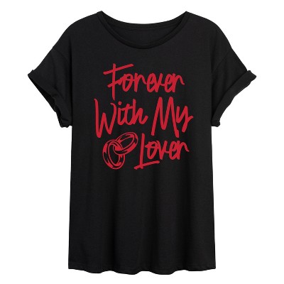 Women's - Instant Message - Forever With My Lover Oversized Graphic T-Shirt