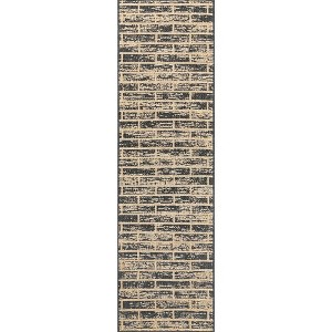 Nuloom Justina Graphic 2x8 Indoor/Outdoor Runner Rug for Living Room Patio Deck Front Porch Entryway Hallway Kitchen, Charcoal/Ivory - 1 of 4