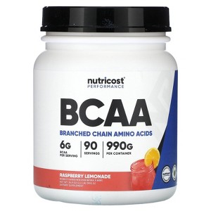 Nutricost Performance, BCAA, Raspberry Lemonade, 2.2 lb (990 g) - 1 of 2