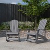 Merrick Lane Set of 2 All-Weather Polyresin Adirondack Rocking Chair with Vertical Slats - 2 of 4