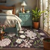Floral Machine Washable Area Rugs for Living Room Bedroom Soft Non Slip Pastoral Rug Low Pile Botanical Floor Carpet for Kitchen Bathroom - 4 of 4