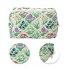 Unique Bargains Quilted Square Flowers Makeup Bag Purple Green 1 Pc - 4 of 4