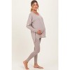 Pinkblush Beige Brushed Knit Maternity Oversized Top and Legging Set - 3 of 4