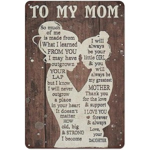 Lomsoe Funny Mother's Day Metal Sign To My Mom Sign Vintage Mom Metal ...