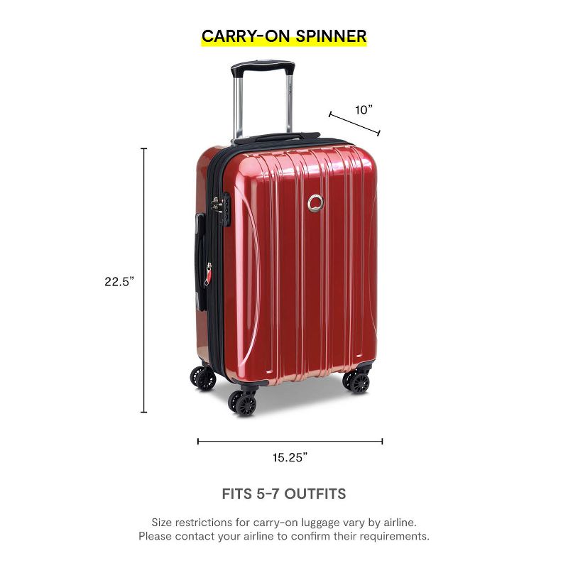 DELSEY Paris Aero Expandable Hardside Carry On Spinner Suitcase - Red, 2 of 11