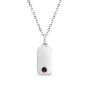 Girls' Engravable Square Sterling Silver Necklace - In Season Jewelry - 1 of 4