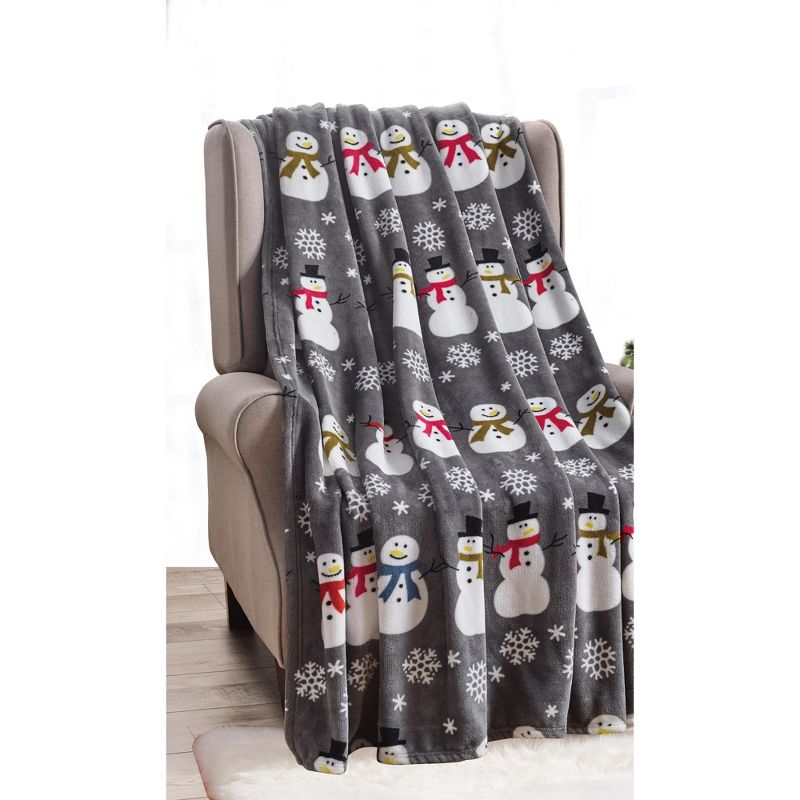 Noble house Christmas  Festive and Cheery Holiday Super Soft Ultra Comfy Microplush Throw Blanket 50"x60", 3 of 5