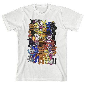 Five Night at Freddys Characters on Black T-Shirt - 1 of 1