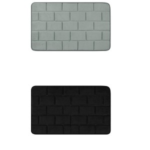 Unique Bargains Memory Foam Absorbent Non-Slip Dry Fast Bath Mats for Bathroom Floor 2 Pcs - 1 of 4