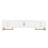 Homy Casa White TV Console with 4 Drawers and Cabinet Storage for Living Room, Fits TVs up to 70 Inch - 2 of 4