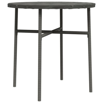 vidaXL Tea Table, Gray, 17.7", Poly Rattan