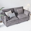 Okak Mid Century Designed Loveseat Sofa Futon Couch with Arm Pillows,Comfy 2-Seat Sofa Couch for Living Room,Apartment - 3 of 4