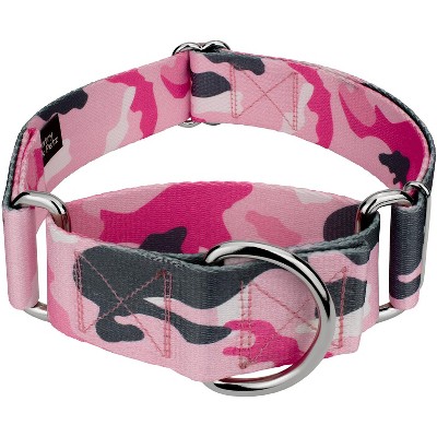 Country Brook Petz® Premium Pink and Brown Argyle Dog Collar, Large 