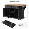 Kitchen Carts and Islands with Rubber Wood Drop Leaf, 4 Doors, 3 Drawers, Rolling Storage Island on Wheels for Kitchen or Dining Room-The Pop Home - 4 of 4