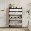 Cabinet with 3 Large Flip Drawers & 2 Storage Drawers, Narrow Shoe Organizer Cabinet Fits for Kinds of Shoes - 3 of 4
