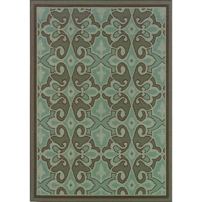 Oriental Weavers Montego 2335L Blue/ Brown Indoor/Outdoor Area Rug - 1'9" x 3'9"