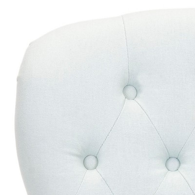 Robins Egg Blue Tufted Linen Cotton Accent Chair
