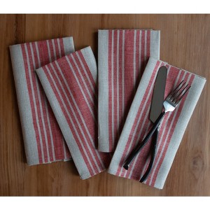 Solino Home Striped Linen Dinner Napkins | Farmhouse - 1 of 4