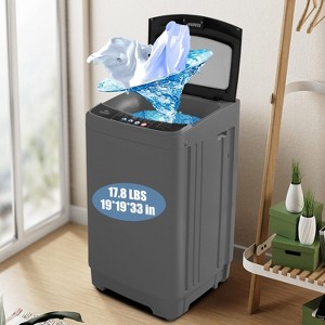 HOMDOX 17.8Lbs Portable Washing Machine, 2.4Cu.ft Full-Automatic Compact Washer Machine for Apartment Dorm RV, LED Display, 10 Programs 8 Water Levels - 1 of 4