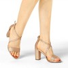 Allegra K Women's Glitter Buckle Closure Crisscross Strap Block Heels Sandals - 2 of 4