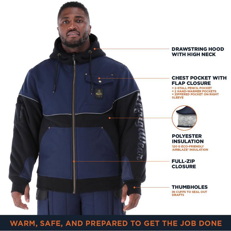 RefrigiWear Men's 54 Gold Insulated Hooded Sweatshirt with Grip-Assist, 4 of 8