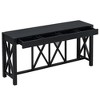 Lyngins 60" Acacia Veneer Console Table with 4 Drawers + Open Bottom Storage, Modern Entryway Table with Solid Acacia X-Legs, Farmhouse Sofa Table - 3 of 4