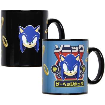 Sonic The Hedgehog Design Heat Changing 16 OZ Tea Coffee Beverage Mug Cup Black