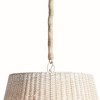 Plum & Post 19" x 22" Linette Handwoven Rattan Hanging Pendant Light with Jute Chain - 2 of 4