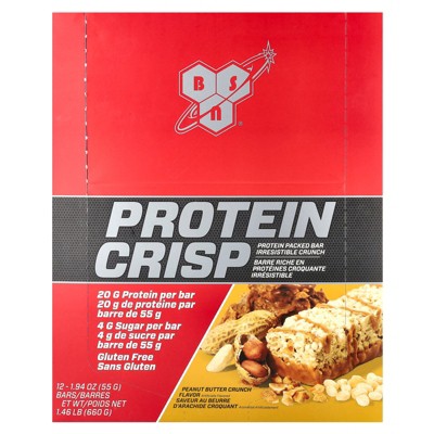 BSN Protein Crisp, Peanut Butter Crunch, 12 Bars, 1.94 oz (55 g) Each