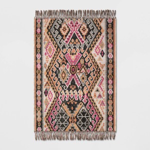 5' x 7' Warm Austin Woven Outdoor Rug Pink - Threshold™ - 1 of 2