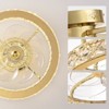 Ludomide Modern Low Profile Celling Fans with Light and Remote, 21'' Gold Crystal Flush Mount Ceiling Fan, Luxury Round Dimmable Fan Light for Bedroom - 4 of 4